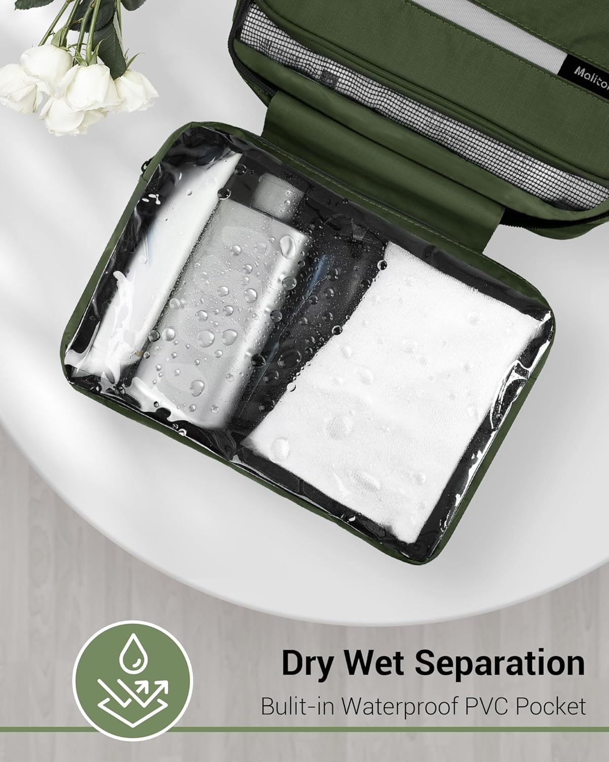 Toiletry Bag for Men & Women Travel Toiletry Bag Hanging Toiletry Bag Hygiene Bag with 4 Compartments Waterproof Bathroom Shower Bag for Traveling(Black)