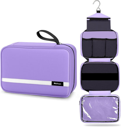 Toiletry Bag for Men & Women Travel Toiletry Bag Hanging Toiletry Bag Hygiene Bag with 4 Compartments Waterproof Bathroom Shower Bag for Traveling(Black)