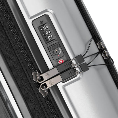 Octiv Lightweight Hardshell 20-Inch Carry-On Luggage -Durable & Impact Resistant, 360° Aero Trac Spinner Wheels, Adjustable Telescopic Handle, Expandable Suitcase, TSA Approved Lock - Black