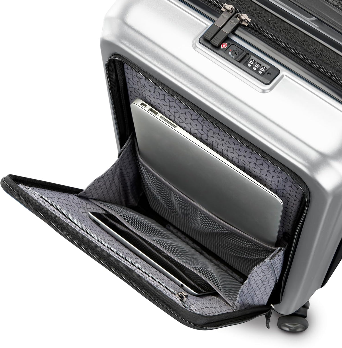 Octiv Lightweight Hardshell 20-Inch Carry-On Luggage -Durable & Impact Resistant, 360° Aero Trac Spinner Wheels, Adjustable Telescopic Handle, Expandable Suitcase, TSA Approved Lock - Black