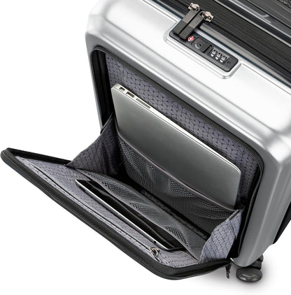Octiv Lightweight Hardshell 20-Inch Carry-On Luggage -Durable & Impact Resistant, 360° Aero Trac Spinner Wheels, Adjustable Telescopic Handle, Expandable Suitcase, TSA Approved Lock - Black