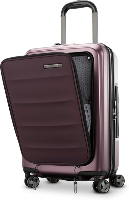 Octiv Lightweight Hardshell 20-Inch Carry-On Luggage -Durable & Impact Resistant, 360° Aero Trac Spinner Wheels, Adjustable Telescopic Handle, Expandable Suitcase, TSA Approved Lock - Black