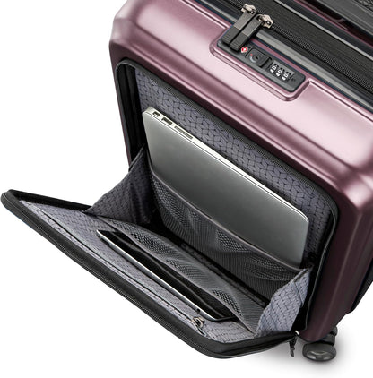 Octiv Lightweight Hardshell 20-Inch Carry-On Luggage -Durable & Impact Resistant, 360° Aero Trac Spinner Wheels, Adjustable Telescopic Handle, Expandable Suitcase, TSA Approved Lock - Black