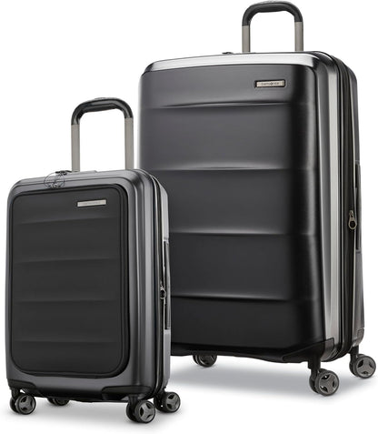 Octiv Lightweight Hardshell 20-Inch Carry-On Luggage -Durable & Impact Resistant, 360° Aero Trac Spinner Wheels, Adjustable Telescopic Handle, Expandable Suitcase, TSA Approved Lock - Black