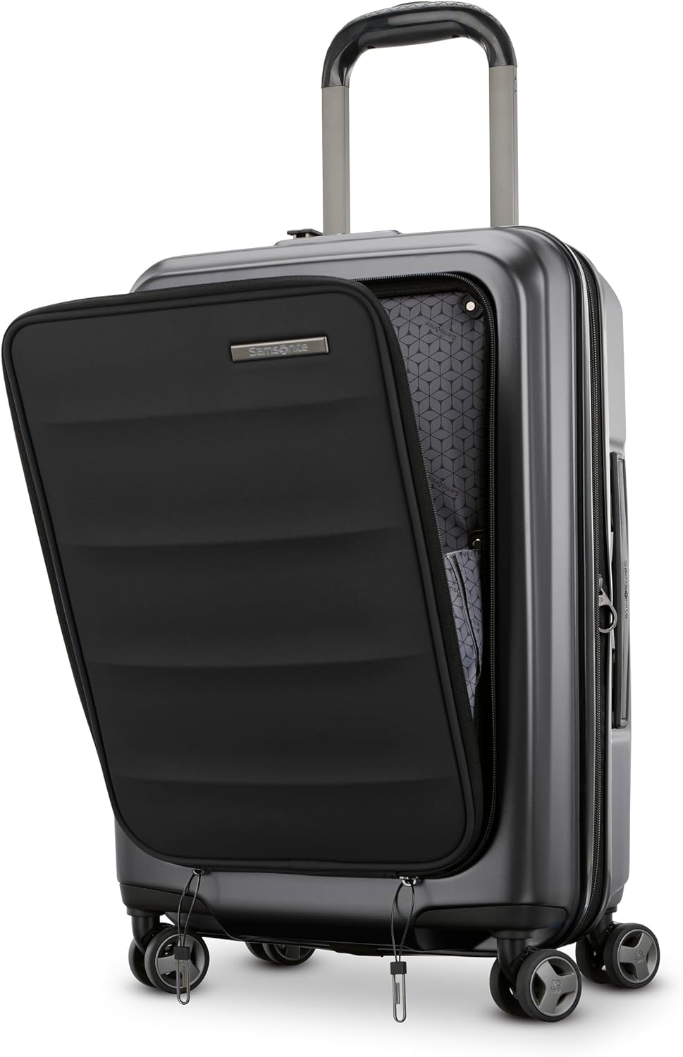 Octiv Lightweight Hardshell 20-Inch Carry-On Luggage -Durable & Impact Resistant, 360° Aero Trac Spinner Wheels, Adjustable Telescopic Handle, Expandable Suitcase, TSA Approved Lock - Black