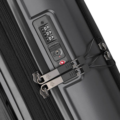 Octiv Lightweight Hardshell 20-Inch Carry-On Luggage -Durable & Impact Resistant, 360° Aero Trac Spinner Wheels, Adjustable Telescopic Handle, Expandable Suitcase, TSA Approved Lock - Black