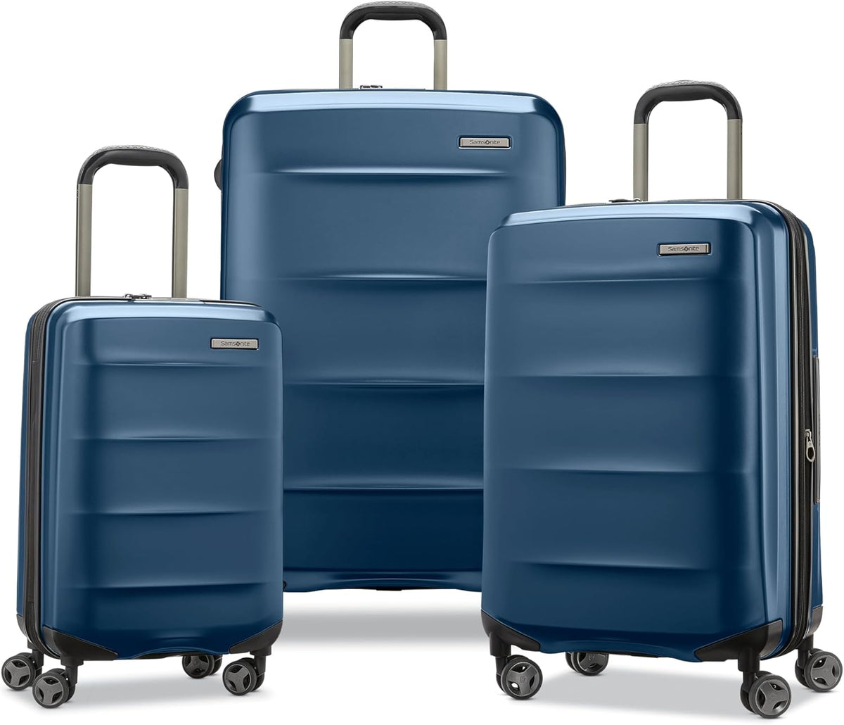 Octiv Lightweight Hardshell 20-Inch Carry-On Luggage -Durable & Impact Resistant, 360° Aero Trac Spinner Wheels, Adjustable Telescopic Handle, Expandable Suitcase, TSA Approved Lock - Black