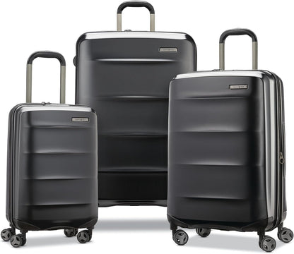 Octiv Lightweight Hardshell 20-Inch Carry-On Luggage -Durable & Impact Resistant, 360° Aero Trac Spinner Wheels, Adjustable Telescopic Handle, Expandable Suitcase, TSA Approved Lock - Black