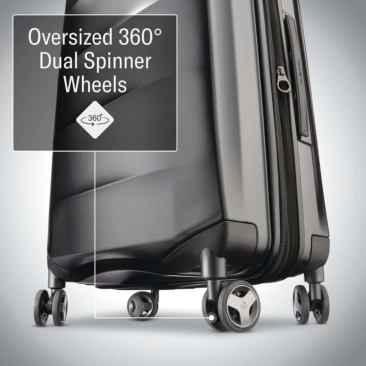 Octiv Lightweight Hardshell 20-Inch Carry-On Luggage -Durable & Impact Resistant, 360° Aero Trac Spinner Wheels, Adjustable Telescopic Handle, Expandable Suitcase, TSA Approved Lock - Black