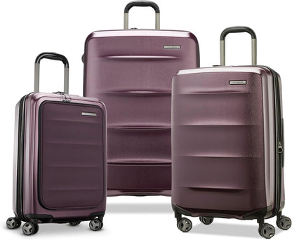 Octiv Lightweight Hardshell 20-Inch Carry-On Luggage -Durable & Impact Resistant, 360° Aero Trac Spinner Wheels, Adjustable Telescopic Handle, Expandable Suitcase, TSA Approved Lock - Black