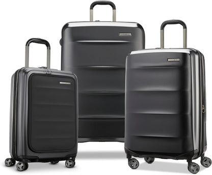 Octiv Lightweight Hardshell 20-Inch Carry-On Luggage -Durable & Impact Resistant, 360° Aero Trac Spinner Wheels, Adjustable Telescopic Handle, Expandable Suitcase, TSA Approved Lock - Black