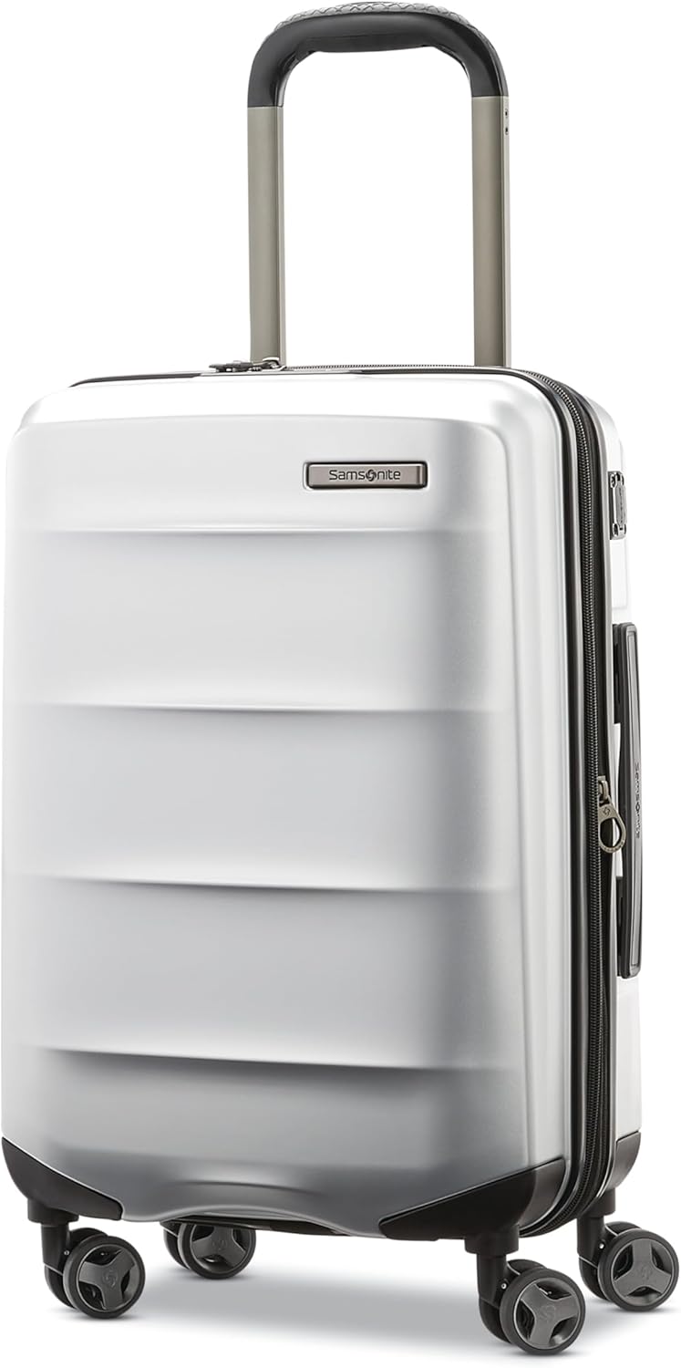 Octiv Lightweight Hardshell 20-Inch Carry-On Luggage -Durable & Impact Resistant, 360° Aero Trac Spinner Wheels, Adjustable Telescopic Handle, Expandable Suitcase, TSA Approved Lock - Black