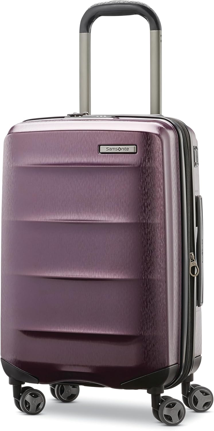 Octiv Lightweight Hardshell 20-Inch Carry-On Luggage -Durable & Impact Resistant, 360° Aero Trac Spinner Wheels, Adjustable Telescopic Handle, Expandable Suitcase, TSA Approved Lock - Black