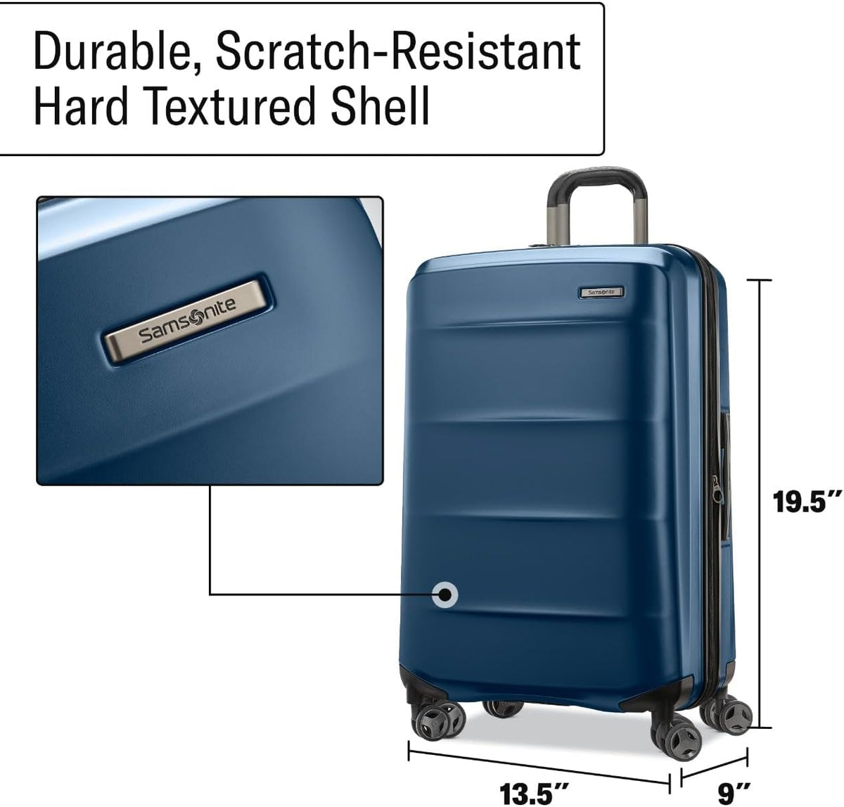 Octiv Lightweight Hardshell 20-Inch Carry-On Luggage -Durable & Impact Resistant, 360° Aero Trac Spinner Wheels, Adjustable Telescopic Handle, Expandable Suitcase, TSA Approved Lock - Black