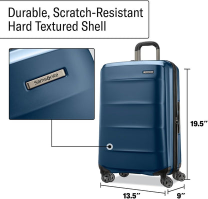 Octiv Lightweight Hardshell 20-Inch Carry-On Luggage -Durable & Impact Resistant, 360° Aero Trac Spinner Wheels, Adjustable Telescopic Handle, Expandable Suitcase, TSA Approved Lock - Black