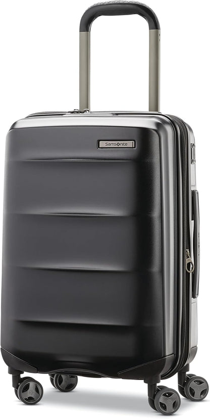 Octiv Lightweight Hardshell 20-Inch Carry-On Luggage -Durable & Impact Resistant, 360° Aero Trac Spinner Wheels, Adjustable Telescopic Handle, Expandable Suitcase, TSA Approved Lock - Black