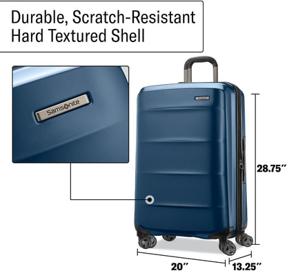 Octiv Lightweight Hardshell 20-Inch Carry-On Luggage -Durable & Impact Resistant, 360° Aero Trac Spinner Wheels, Adjustable Telescopic Handle, Expandable Suitcase, TSA Approved Lock - Black