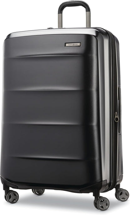 Octiv Lightweight Hardshell 20-Inch Carry-On Luggage -Durable & Impact Resistant, 360° Aero Trac Spinner Wheels, Adjustable Telescopic Handle, Expandable Suitcase, TSA Approved Lock - Black