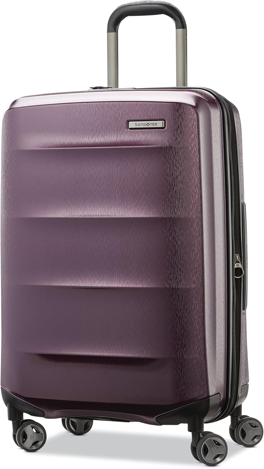 Octiv Lightweight Hardshell 20-Inch Carry-On Luggage -Durable & Impact Resistant, 360° Aero Trac Spinner Wheels, Adjustable Telescopic Handle, Expandable Suitcase, TSA Approved Lock - Black