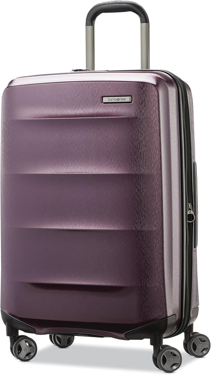 Octiv Lightweight Hardshell 20-Inch Carry-On Luggage -Durable & Impact Resistant, 360° Aero Trac Spinner Wheels, Adjustable Telescopic Handle, Expandable Suitcase, TSA Approved Lock - Black