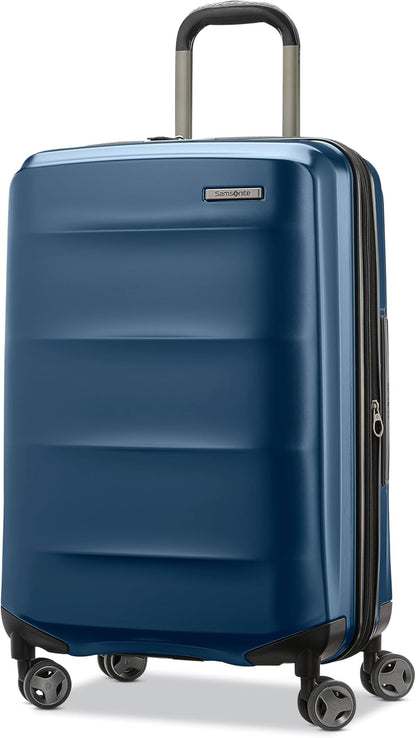 Octiv Lightweight Hardshell 20-Inch Carry-On Luggage -Durable & Impact Resistant, 360° Aero Trac Spinner Wheels, Adjustable Telescopic Handle, Expandable Suitcase, TSA Approved Lock - Black