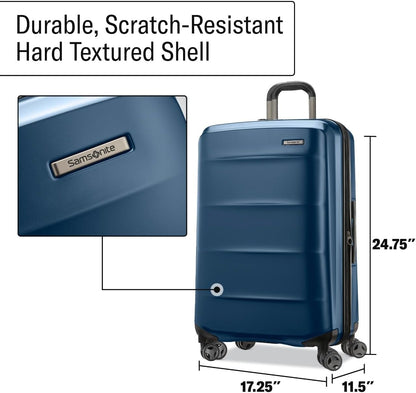 Octiv Lightweight Hardshell 20-Inch Carry-On Luggage -Durable & Impact Resistant, 360° Aero Trac Spinner Wheels, Adjustable Telescopic Handle, Expandable Suitcase, TSA Approved Lock - Black