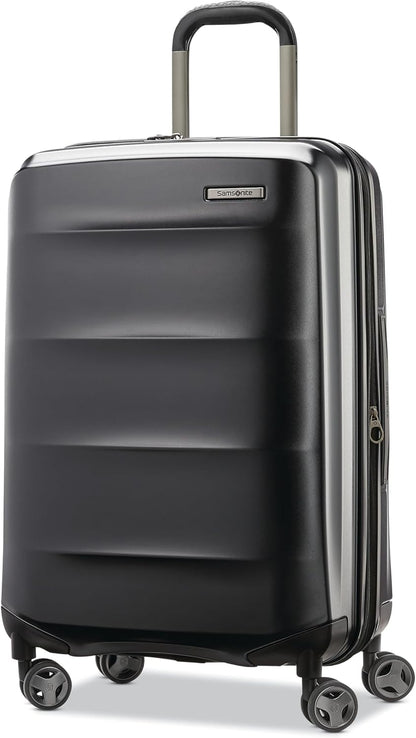 Octiv Lightweight Hardshell 20-Inch Carry-On Luggage -Durable & Impact Resistant, 360° Aero Trac Spinner Wheels, Adjustable Telescopic Handle, Expandable Suitcase, TSA Approved Lock - Black