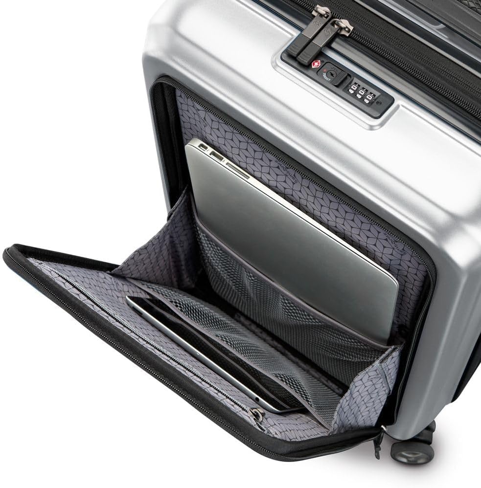 Octiv Lightweight Hardshell 20-Inch Carry-On Luggage -Durable & Impact Resistant, 360° Aero Trac Spinner Wheels, Adjustable Telescopic Handle, Expandable Suitcase, TSA Approved Lock - Black