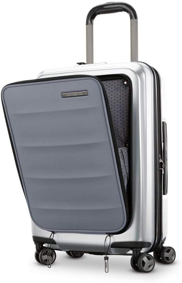 Octiv Lightweight Hardshell 20-Inch Carry-On Luggage -Durable & Impact Resistant, 360° Aero Trac Spinner Wheels, Adjustable Telescopic Handle, Expandable Suitcase, TSA Approved Lock - Black