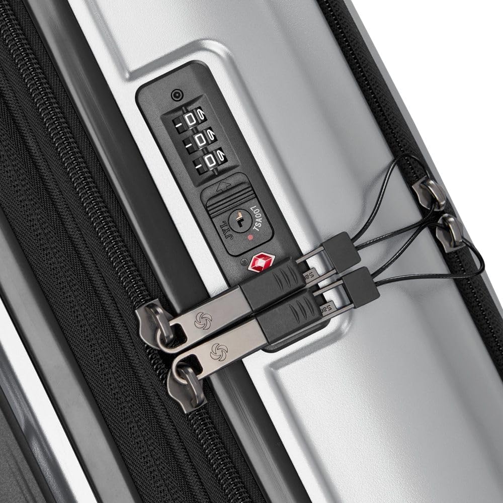 Octiv Lightweight Hardshell 20-Inch Carry-On Luggage -Durable & Impact Resistant, 360° Aero Trac Spinner Wheels, Adjustable Telescopic Handle, Expandable Suitcase, TSA Approved Lock - Black