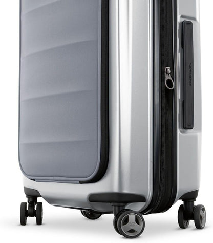 Octiv Lightweight Hardshell 20-Inch Carry-On Luggage -Durable & Impact Resistant, 360° Aero Trac Spinner Wheels, Adjustable Telescopic Handle, Expandable Suitcase, TSA Approved Lock - Black