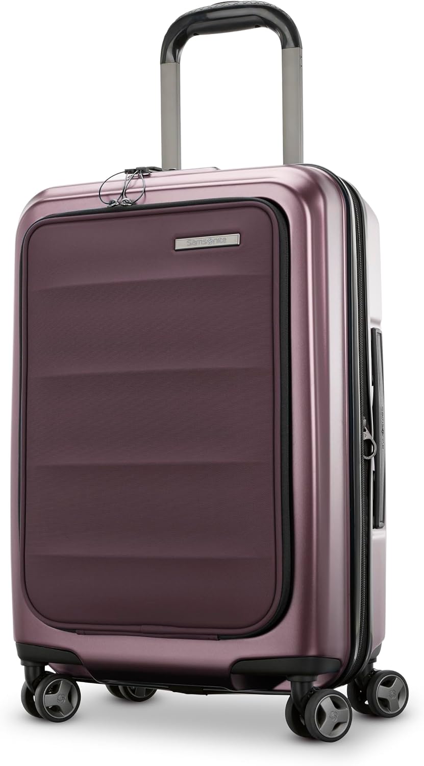 Octiv Lightweight Hardshell 20-Inch Carry-On Luggage -Durable & Impact Resistant, 360° Aero Trac Spinner Wheels, Adjustable Telescopic Handle, Expandable Suitcase, TSA Approved Lock - Black