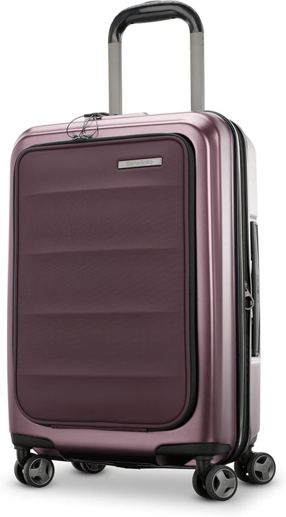 Octiv Lightweight Hardshell 20-Inch Carry-On Luggage -Durable & Impact Resistant, 360° Aero Trac Spinner Wheels, Adjustable Telescopic Handle, Expandable Suitcase, TSA Approved Lock - Black