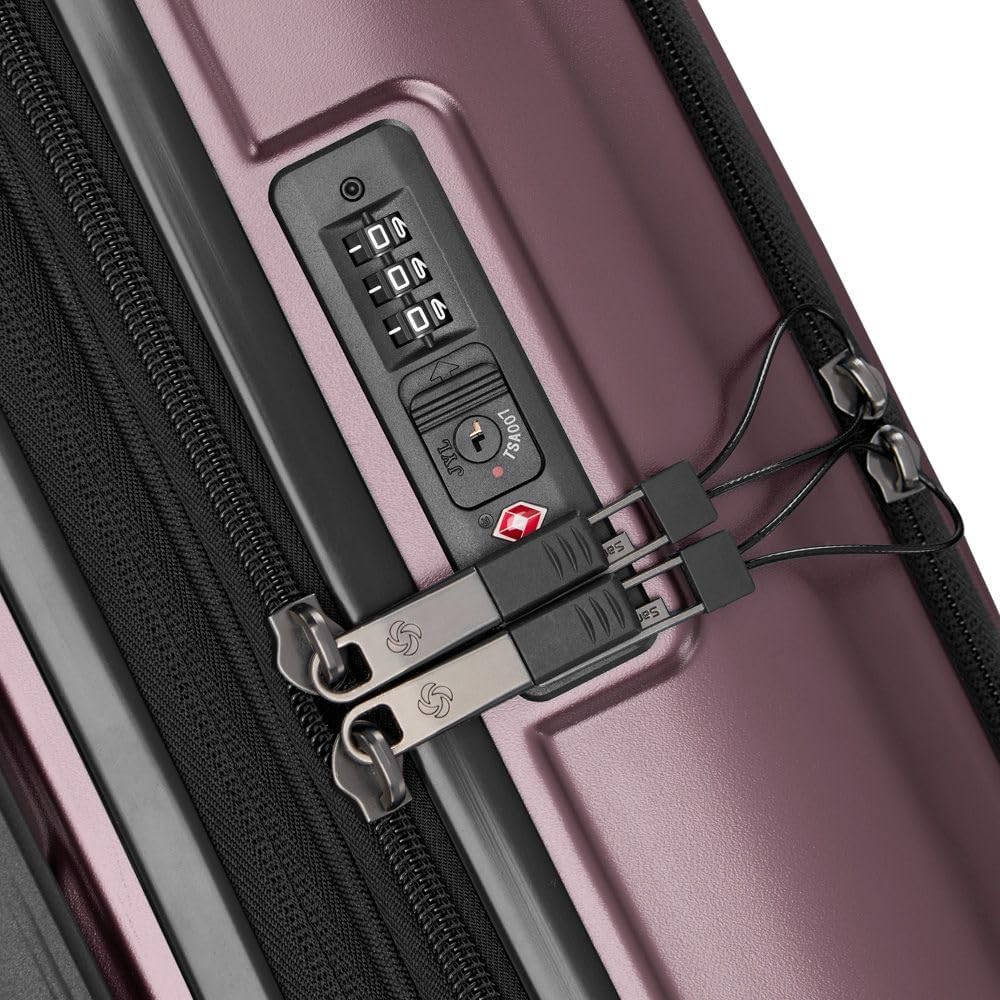 Octiv Lightweight Hardshell 20-Inch Carry-On Luggage -Durable & Impact Resistant, 360° Aero Trac Spinner Wheels, Adjustable Telescopic Handle, Expandable Suitcase, TSA Approved Lock - Black
