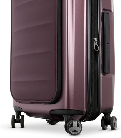 Octiv Lightweight Hardshell 20-Inch Carry-On Luggage -Durable & Impact Resistant, 360° Aero Trac Spinner Wheels, Adjustable Telescopic Handle, Expandable Suitcase, TSA Approved Lock - Black