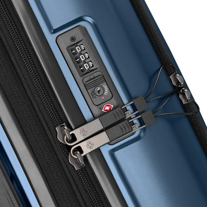 Octiv Lightweight Hardshell 20-Inch Carry-On Luggage -Durable & Impact Resistant, 360° Aero Trac Spinner Wheels, Adjustable Telescopic Handle, Expandable Suitcase, TSA Approved Lock - Black