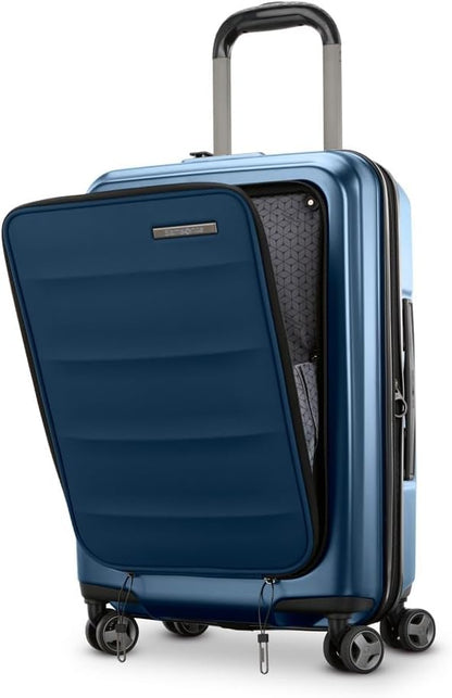 Octiv Lightweight Hardshell 20-Inch Carry-On Luggage -Durable & Impact Resistant, 360° Aero Trac Spinner Wheels, Adjustable Telescopic Handle, Expandable Suitcase, TSA Approved Lock - Black