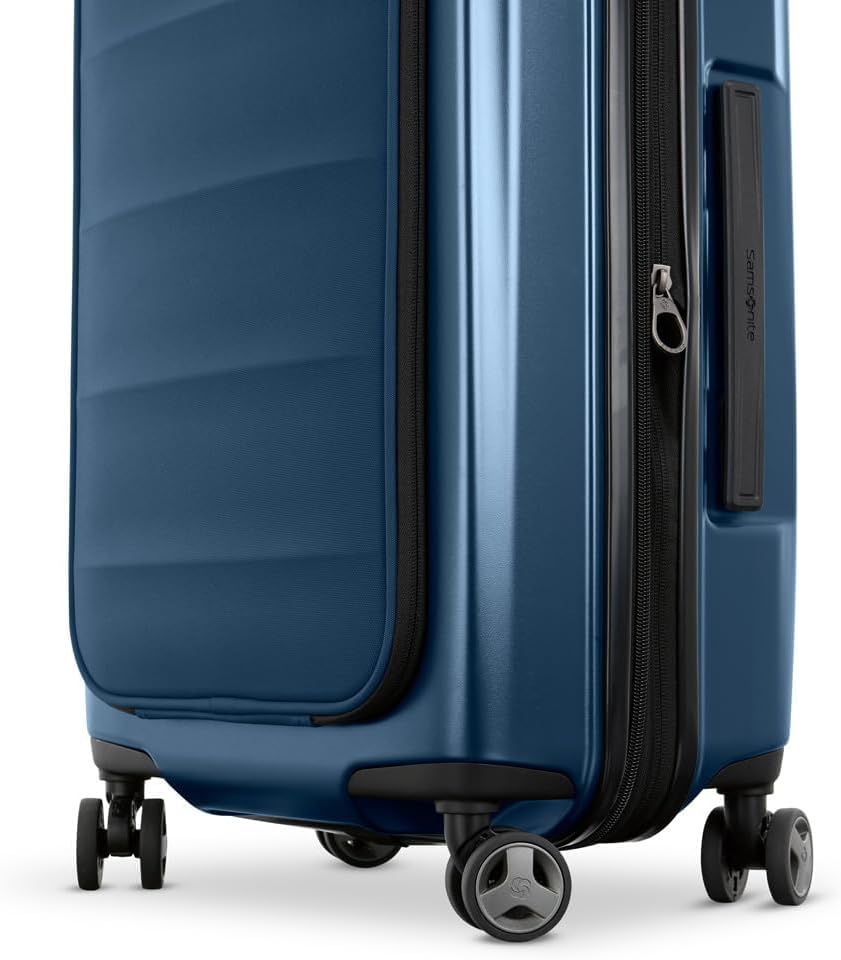 Octiv Lightweight Hardshell 20-Inch Carry-On Luggage -Durable & Impact Resistant, 360° Aero Trac Spinner Wheels, Adjustable Telescopic Handle, Expandable Suitcase, TSA Approved Lock - Black