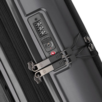 Octiv Lightweight Hardshell 20-Inch Carry-On Luggage -Durable & Impact Resistant, 360° Aero Trac Spinner Wheels, Adjustable Telescopic Handle, Expandable Suitcase, TSA Approved Lock - Black