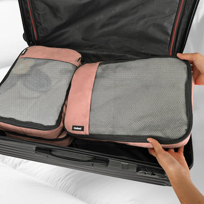 Packing Cubes for Travel Essentials,4 Set Packing Cubes for Suitcases,Lightweight Mesh Luggage Organizer Bag,Red