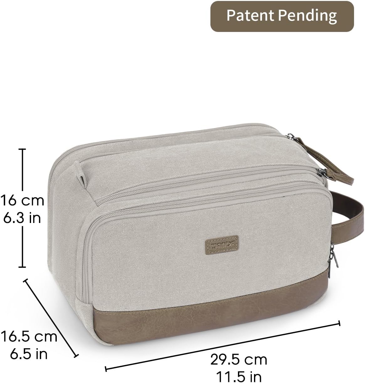 Toiletry Bag for Men Travel Toiletry Organizer Canvas and Leather Dopp Kit Water-Resistant Shaving Bag for Travel Accessories (Green, Large)