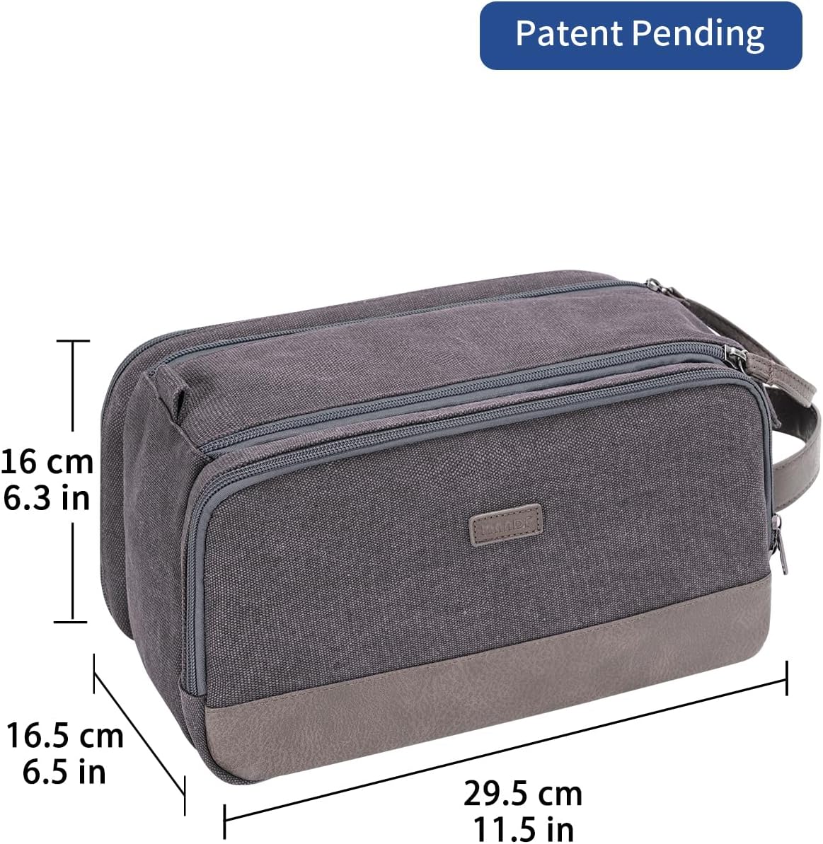 Toiletry Bag for Men Travel Toiletry Organizer Canvas and Leather Dopp Kit Water-Resistant Shaving Bag for Travel Accessories (Green, Large)