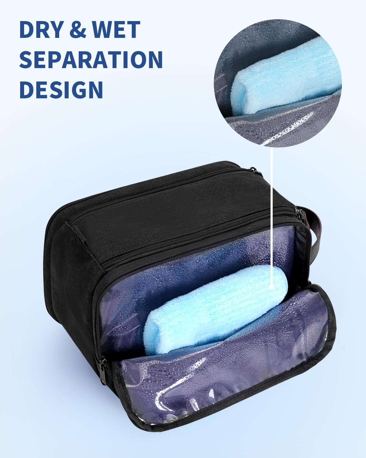 Toiletry Bag for Men Travel Toiletry Organizer Canvas and Leather Dopp Kit Water-Resistant Shaving Bag for Travel Accessories (Green, Large)