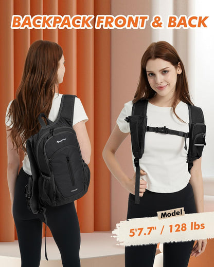 Seektop Small Hiking Backpack Expandable 12L-16L, Lightweight Packable Waterproof Daypack with Phone Pocket for Women Men