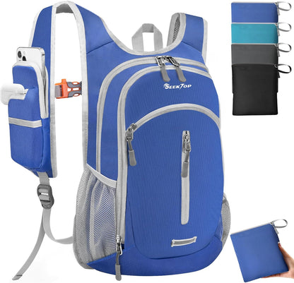 Seektop Small Hiking Backpack Expandable 12L-16L, Lightweight Packable Waterproof Daypack with Phone Pocket for Women Men