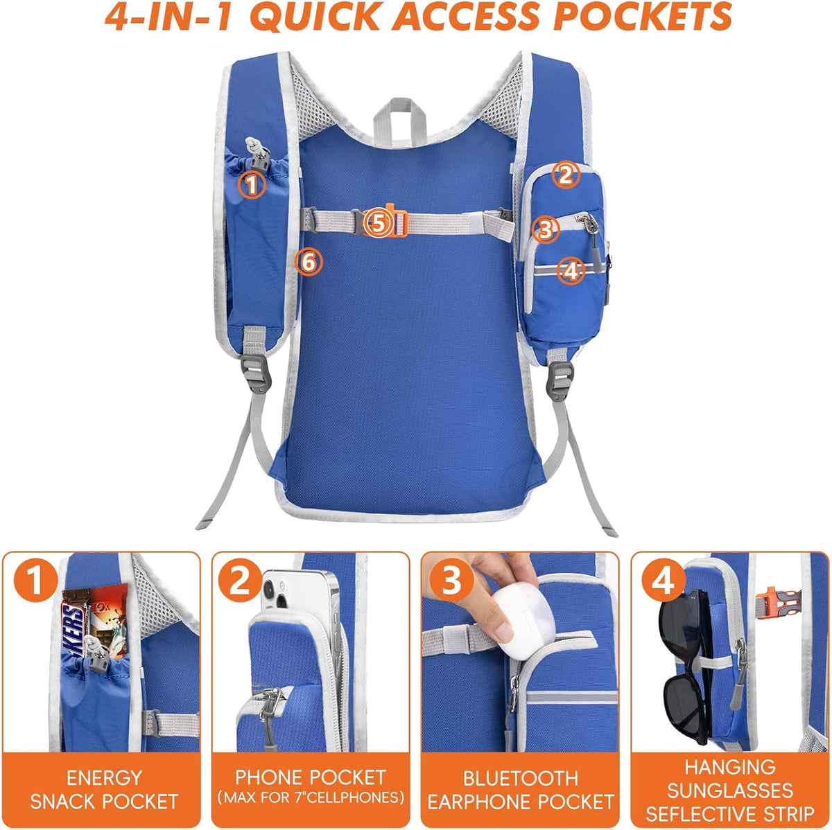 Seektop Small Hiking Backpack Expandable 12L-16L, Lightweight Packable Waterproof Daypack with Phone Pocket for Women Men