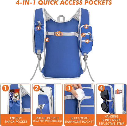 Seektop Small Hiking Backpack Expandable 12L-16L, Lightweight Packable Waterproof Daypack with Phone Pocket for Women Men