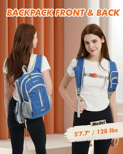 Seektop Small Hiking Backpack Expandable 12L-16L, Lightweight Packable Waterproof Daypack with Phone Pocket for Women Men