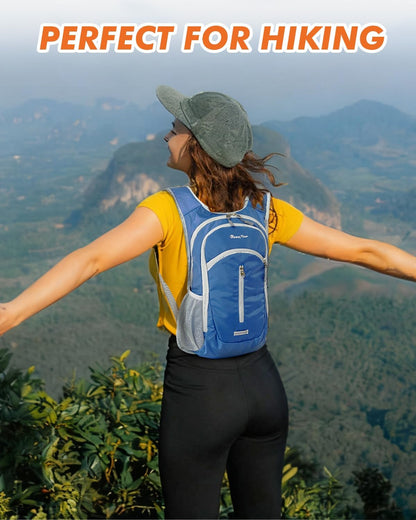 Seektop Small Hiking Backpack Expandable 12L-16L, Lightweight Packable Waterproof Daypack with Phone Pocket for Women Men