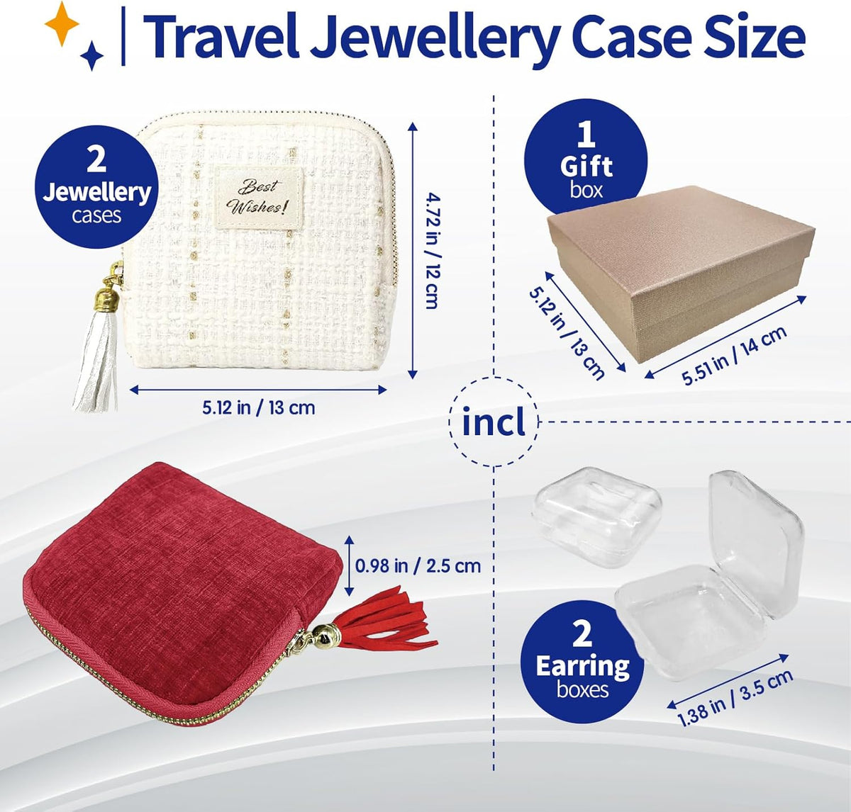 Small Travel Jewelry Case with Earring Box, Mini Travel Jewelry Organizer Pouch, 6-Layer Portable Chenille Storage Bag for Bangle Necklace Earrings Ring Bracelet, Gifts for Women (Green)